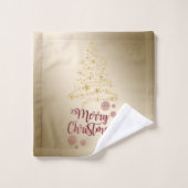Vrolijk kerstfeest. gouden kerstboom bad handdoek (Wasdoekje)