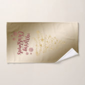 Vrolijk kerstfeest. gouden kerstboom bad handdoek (Handdoek)