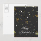 Vrolijk kerstfeest - gouden lampions en witte ster feestdagenkaart (Voorkant / Achterkant)