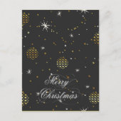 Vrolijk kerstfeest - gouden lampions en witte ster feestdagenkaart (Voorkant)