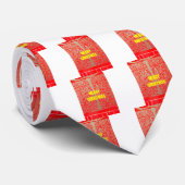 Vrolijk Kerstfeest Gouden Rode Sneeuw Glitter Hear Stropdas (Opgerold)