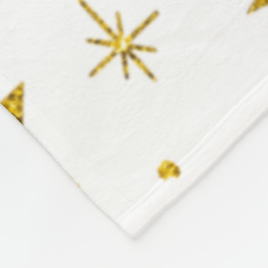 Vrolijk Kerstfeest Gouden Sparkle Glitter Baby Fleece Deken (Hoek)