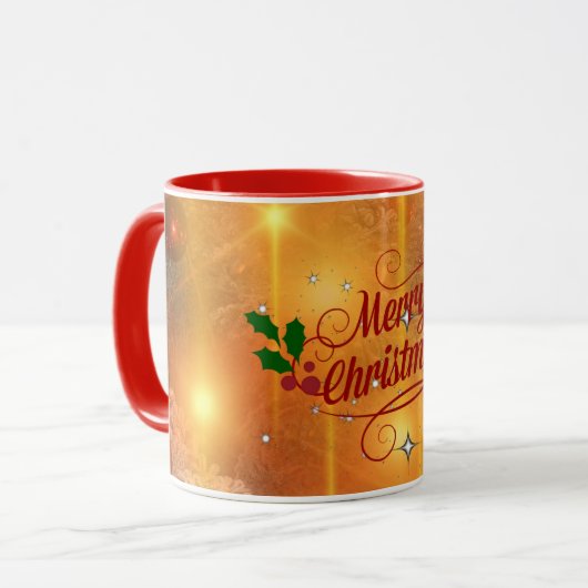 Vrolijk kerstfeest, gouden vakantie ontwerp, mok (Voorkant links)