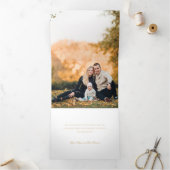 Vrolijk Kerstfeest Gouden Wervelboom 4 Fotocollage Drieluik Wenskaart (Binnen)