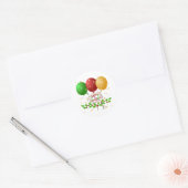 Vrolijk kerstfeest, goudkleurige confetti ronde sticker (Envelop)