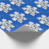 Vrolijk kerstfeest, goudvlek, sneeuwvlok cadeaupapier (Hoek)