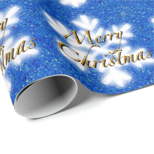 Vrolijk kerstfeest, goudvlek, sneeuwvlok cadeaupapier (Rol Hoek)