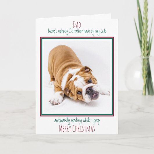 Vrolijk Kerstfeest Grappig Huisdier Foto Hond Papa Feestdagen Kaart (Voorkant)