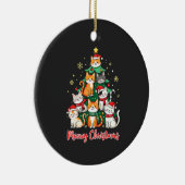 Vrolijk Kerstfeest Grappig Kerstkitten Kerstboom Keramisch Ornament (Rechts)