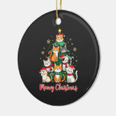 Vrolijk Kerstfeest Grappig Kerstkitten Kerstboom Keramisch Ornament (Links)