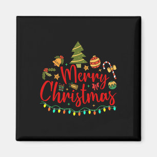 Vrolijk Kerstfeest Grappig Ontwerp Voor Mannen En  Magneet