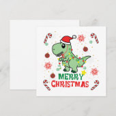 Vrolijk Kerstfeest Grappig Santa Dinosaur Feestdagenkaart (Voorkant / Achterkant)
