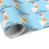 Vrolijk Kerstfeest grappig schattig blauw patroon  Cadeaupapier (Rol Hoek)