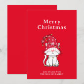 Vrolijk kerstfeest Grappig Schattige kerstkat Feestdagenkaart (Voorkant / Achterkant)