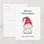 Vrolijk kerstfeest Grappig Schattige kerstkat Feestdagenkaart (Voorkant / Achterkant)