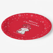 Vrolijk kerstfeest Grappig Schattige kerstkat Papieren Bordje (Gekanteld)