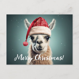 Vrolijk Kerstfeest Grappig Schattige Lllama Alpaca Feestdagenkaart