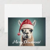Vrolijk Kerstfeest Grappig Schattige Lllama Alpaca Feestdagenkaart (Voorkant / Achterkant)