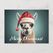Vrolijk Kerstfeest Grappig Schattige Lllama Alpaca Feestdagenkaart (Voorkant)