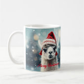 Vrolijk Kerstfeest Grappig Schattige Lllama Alpaca Koffiemok (Links)