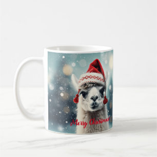 Vrolijk Kerstfeest Grappig Schattige Lllama Alpaca Koffiemok