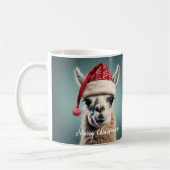 Vrolijk Kerstfeest Grappig Schattige Lllama Alpaca Koffiemok (Links)