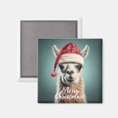 Vrolijk Kerstfeest Grappig Schattige Lllama Alpaca Magneet (Voorkant / Achterkant)