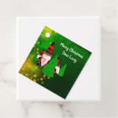 Vrolijk kerstfeest, grappige dwergen personalisere bedankjes labels (In situ)