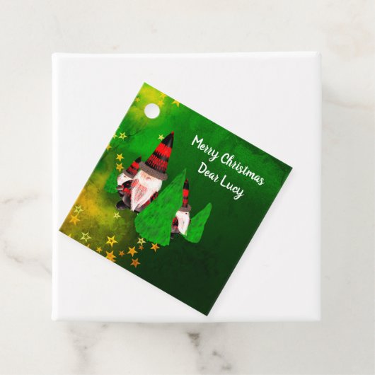 Vrolijk kerstfeest, grappige dwergen personalisere bedankjes labels (In situ)