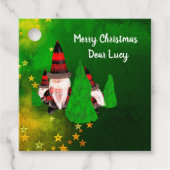 Vrolijk kerstfeest, grappige dwergen personalisere bedankjes labels (Voorkant)