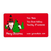 Vrolijk kerstfeest, grappige dwergen personalisere etiket (Voorkant)