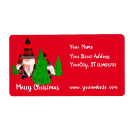 Vrolijk kerstfeest, grappige dwergen personalisere etiket