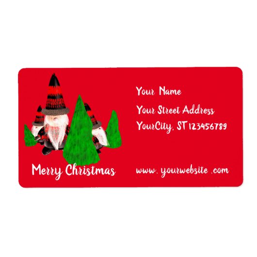 Vrolijk kerstfeest, grappige dwergen personalisere etiket (Voorkant)