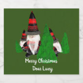 Vrolijk kerstfeest, grappige dwergen personalisere likeurfles etiket (Enkel label)