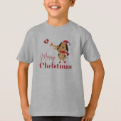 Vrolijk kerstfeest grappige hond t-shirt (Voorkant)