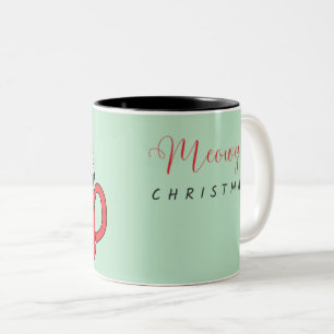 Vrolijk Kerstfeest Grappige Kattenkoffie mok