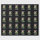Vrolijk Kerstfeest Grappige Kattenliefhebbers Kers Cadeaupapier (Vlak)