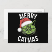 Vrolijk Kerstfeest Grappige Kattenliefhebbers Kers Feestdagenkaart (Voorkant / Achterkant)