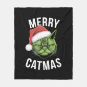Vrolijk Kerstfeest Grappige Kattenliefhebbers Kers Fleece Deken (Voorkant)