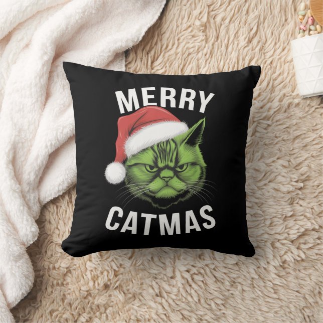 Vrolijk Kerstfeest Grappige Kattenliefhebbers Kers Kussen (Deken)