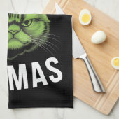 Vrolijk Kerstfeest Grappige Kattenliefhebbers Kers Theedoek (Quarter Fold)