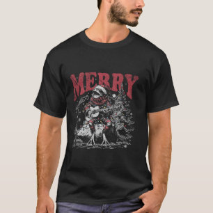 Vrolijk Kerstfeest Grappige Kikker Spelen Gitaar S T-shirt