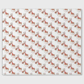 Vrolijk Kerstfeest Grappige rendieren Cadeaupapier (Vlak)