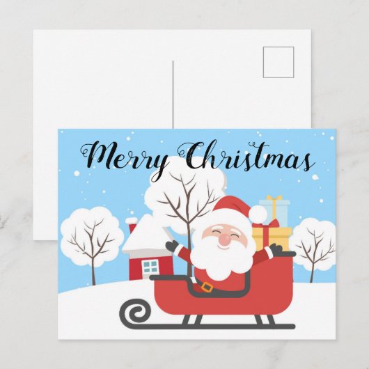 Vrolijk kerstfeest ,grappige schattige kerstvakant briefkaart (Voorkant / Achterkant)