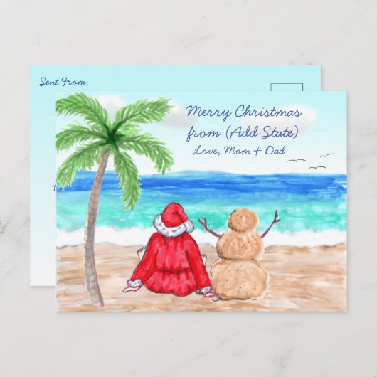 Vrolijk Kerstfeest Grappige Sneeuwvogels en Kerstm Briefkaart (Voorkant / Achterkant)