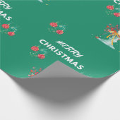 Vrolijk kerstfeest - Green Paper Bags Cadeaupapier (Hoek)