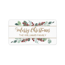 Vrolijk kerstfeest Greenery CranBerries Gold