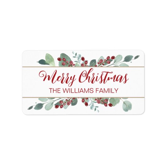 Vrolijk kerstfeest Greenery CranBerries Gold Label (Voorkant)