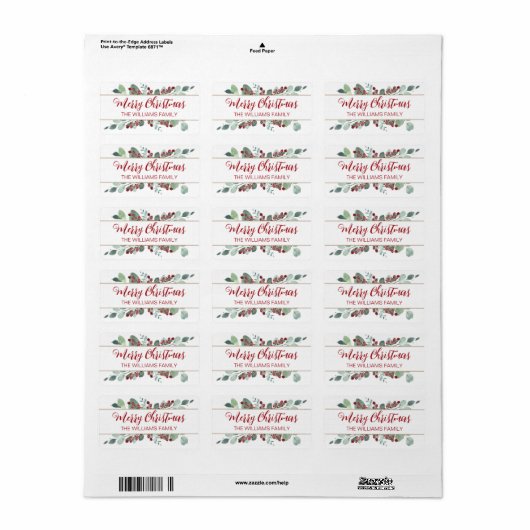 Vrolijk kerstfeest Greenery CranBerries Gold Label (Full Sheet)