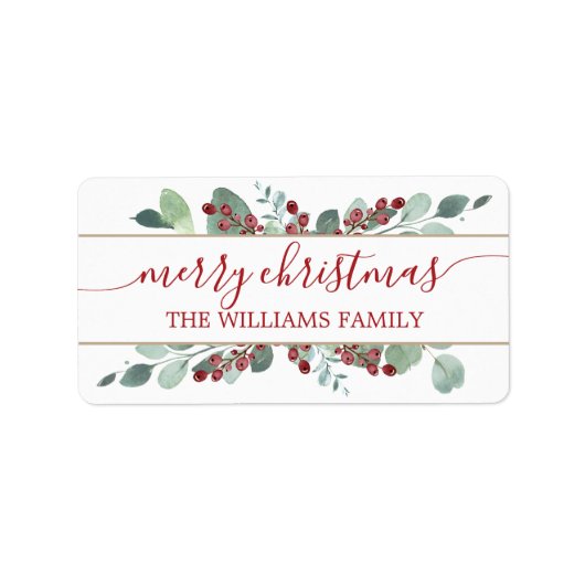 Vrolijk kerstfeest Greenery CranBerries Gold Label (Voorkant)